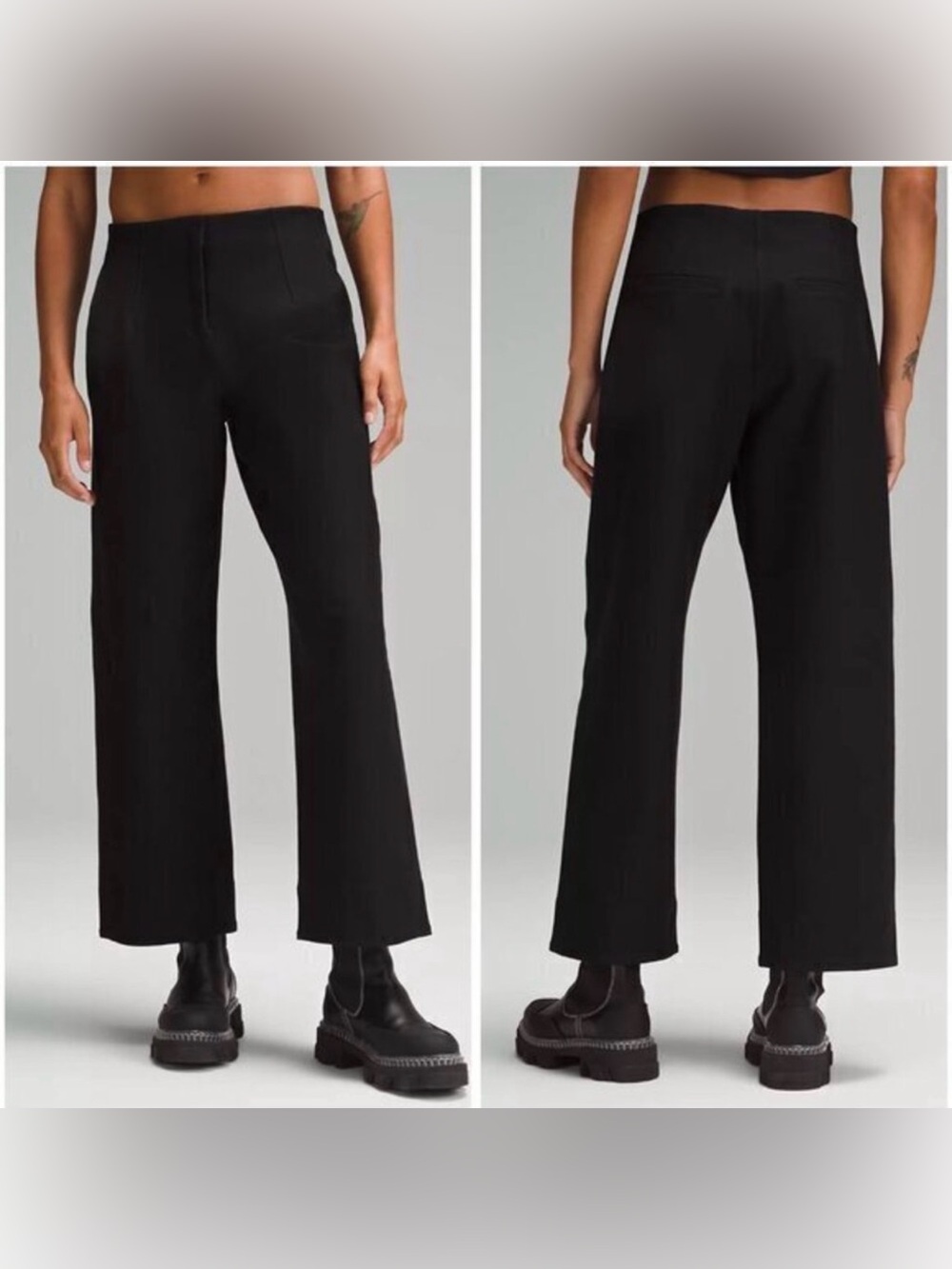 Lululemon Women's Utilitech Relaxed Mid-Rise Trouser Pants 7/8 Length in Black 2